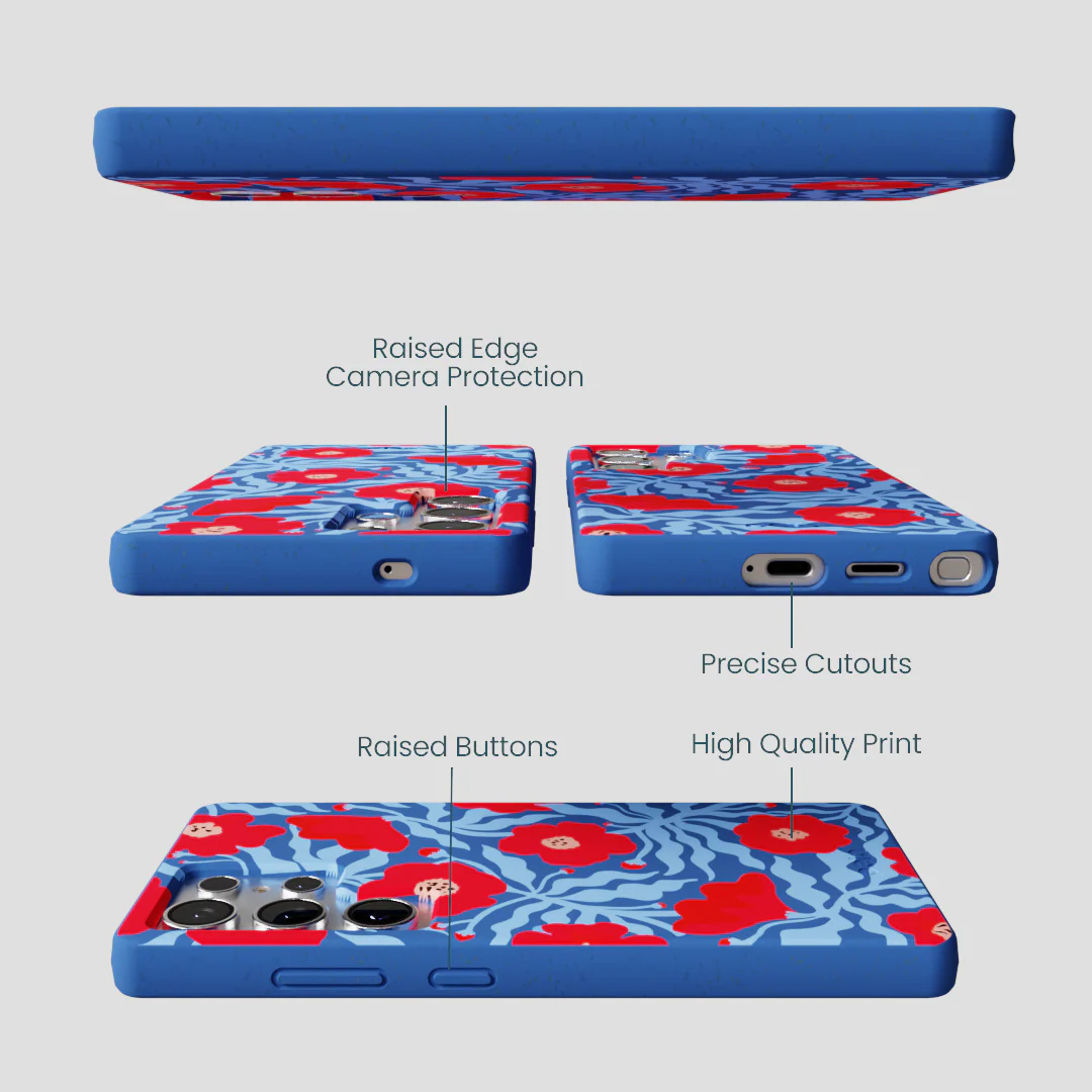 Electric Blue Indigo Ember Samsung Galaxy S25 Ultra Case - Image 2