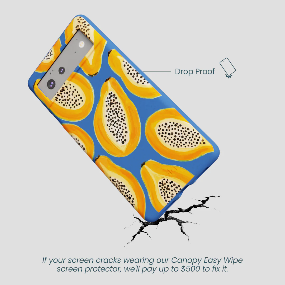 Electric Blue Juicy Papayas Google Pixel 6a Case - Image 5