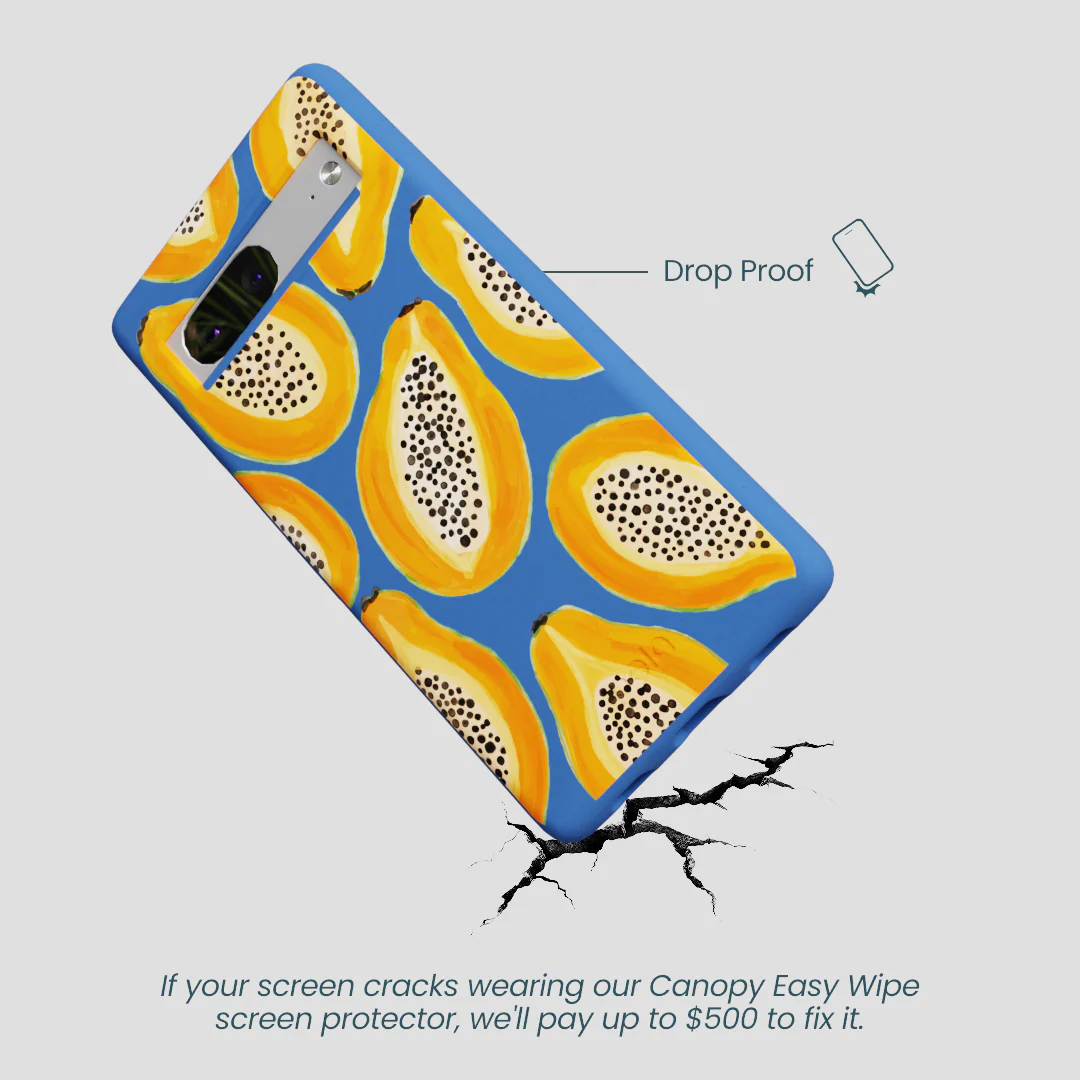 Electric Blue Juicy Papayas Google Pixel 7 Case - Image 5