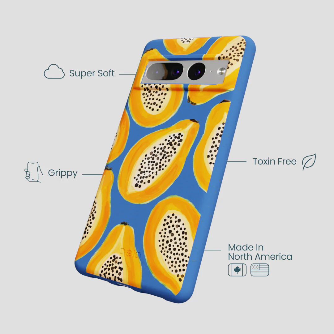 Electric Blue Juicy Papayas Google Pixel 7 Pro Case - Image 4
