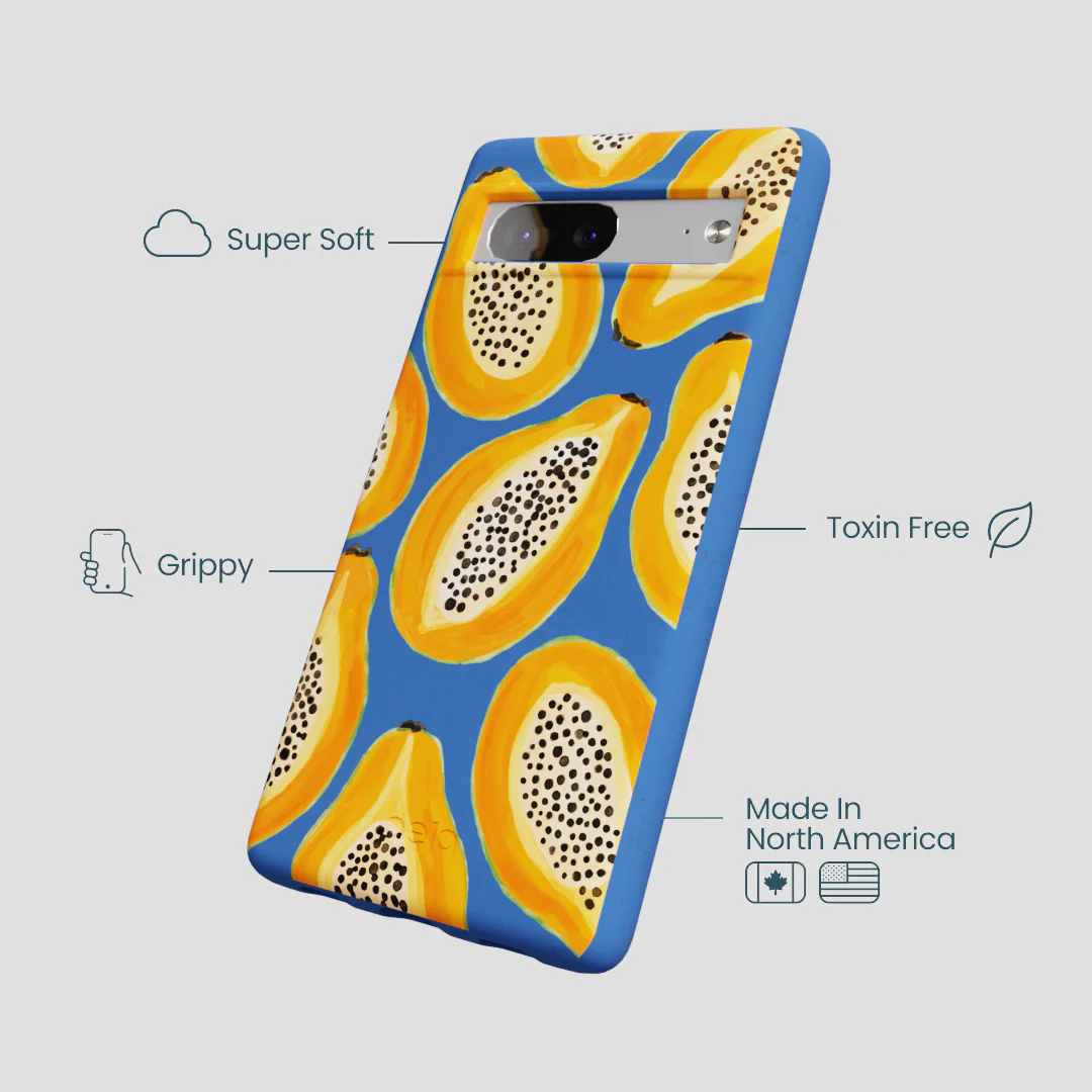 Electric Blue Juicy Papayas Google Pixel 7a Case - Image 4