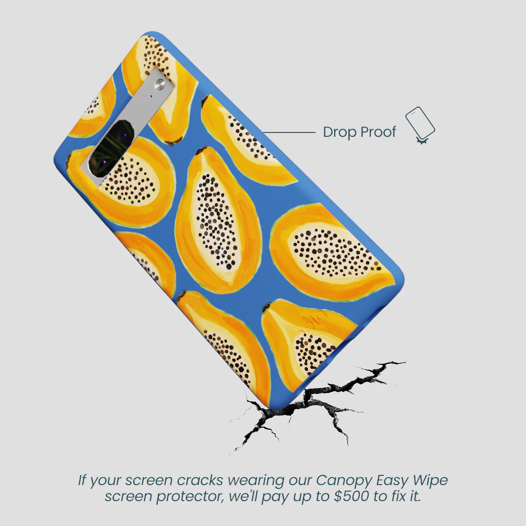 Electric Blue Juicy Papayas Google Pixel 7a Case - Image 5