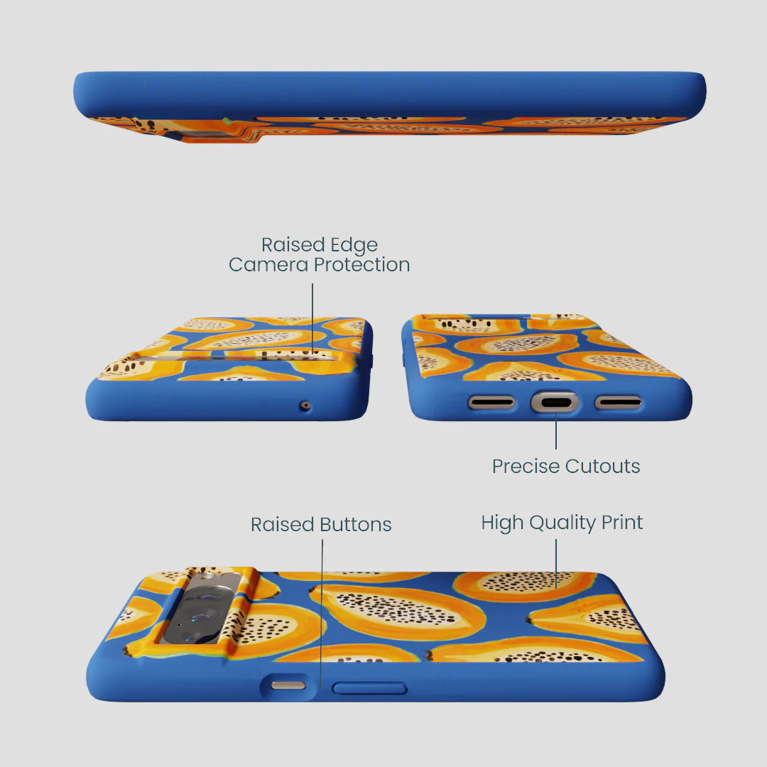 Electric Blue Juicy Papayas Google Pixel 8 Pro Case - Image 3