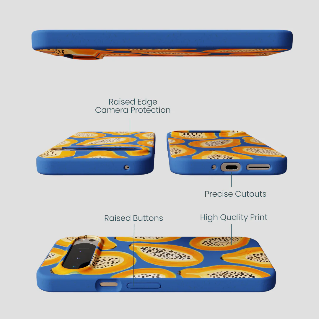 Electric Blue Juicy Papayas Google Pixel 9 Pro XL Case - Image 3