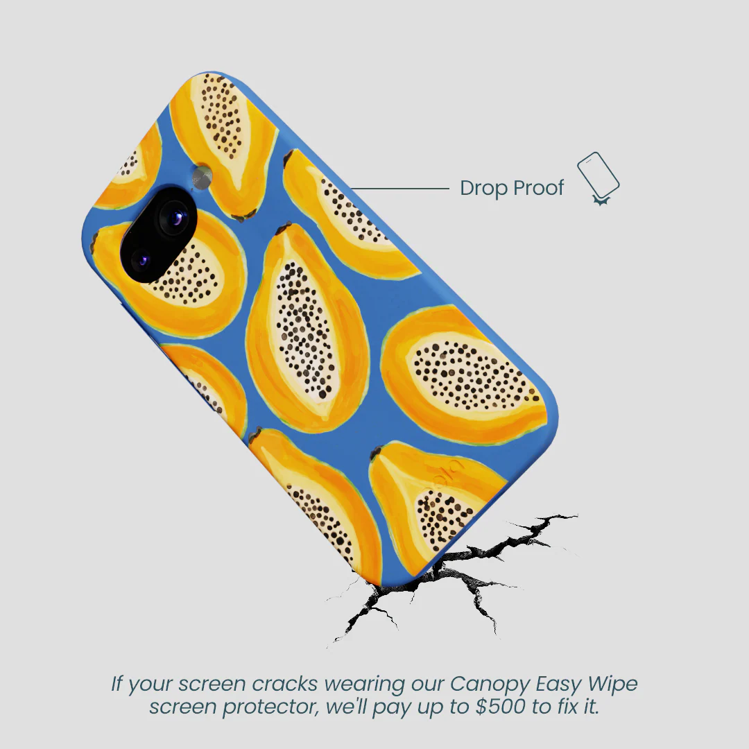 Electric Blue Juicy Papayas Google Pixel 9a Case - Image 5
