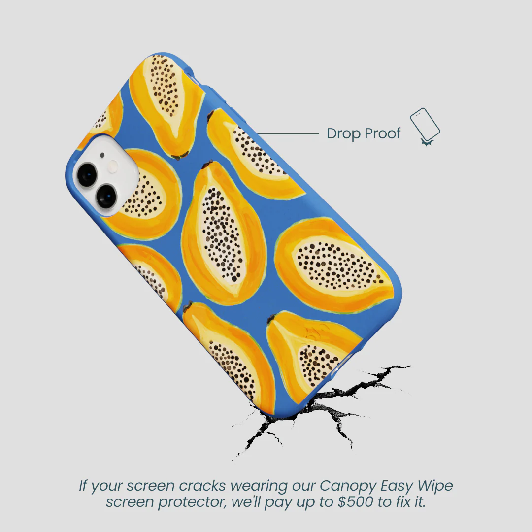 Electric Blue Juicy Papayas iPhone 11 Case - Image 5