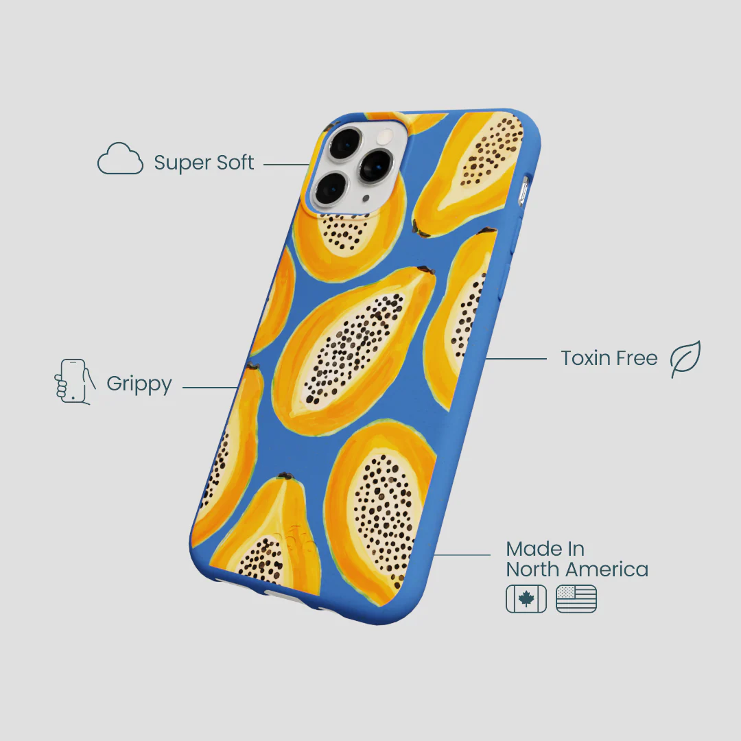 Electric Blue Juicy Papayas iPhone 11 Pro Case - Image 4