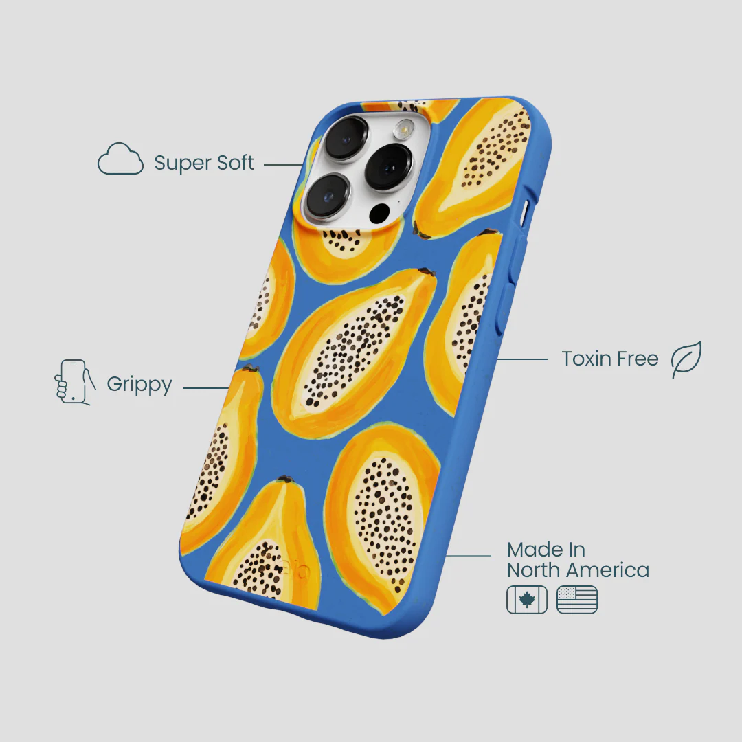 Electric Blue Juicy Papayas iPhone 13 Pro Case - Image 4
