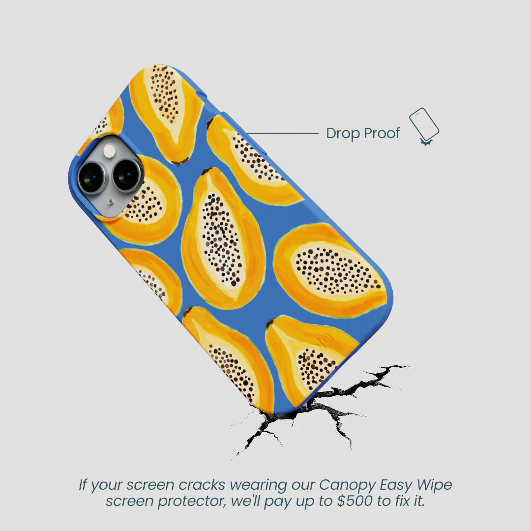 Electric Blue Juicy Papayas iPhone 14 Case - Image 5