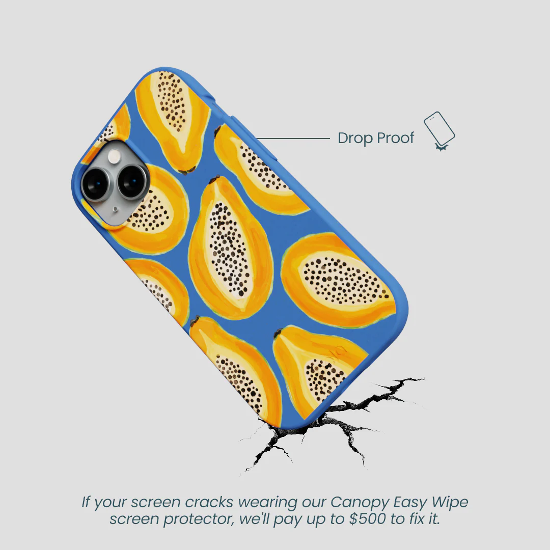 Electric Blue Juicy Papayas iPhone 15 Case - Image 5