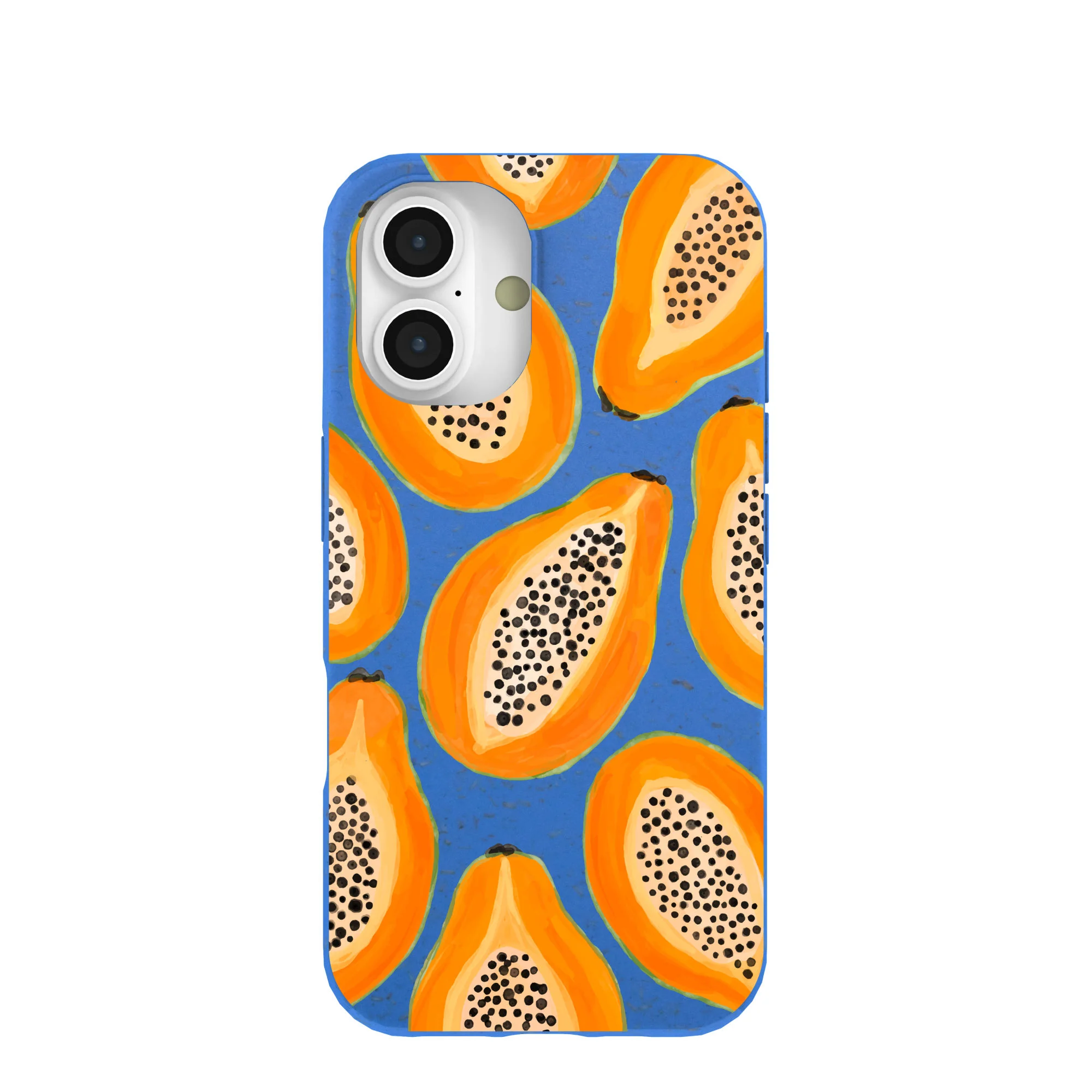 Electric Blue Juicy Papayas iPhone 16 Case