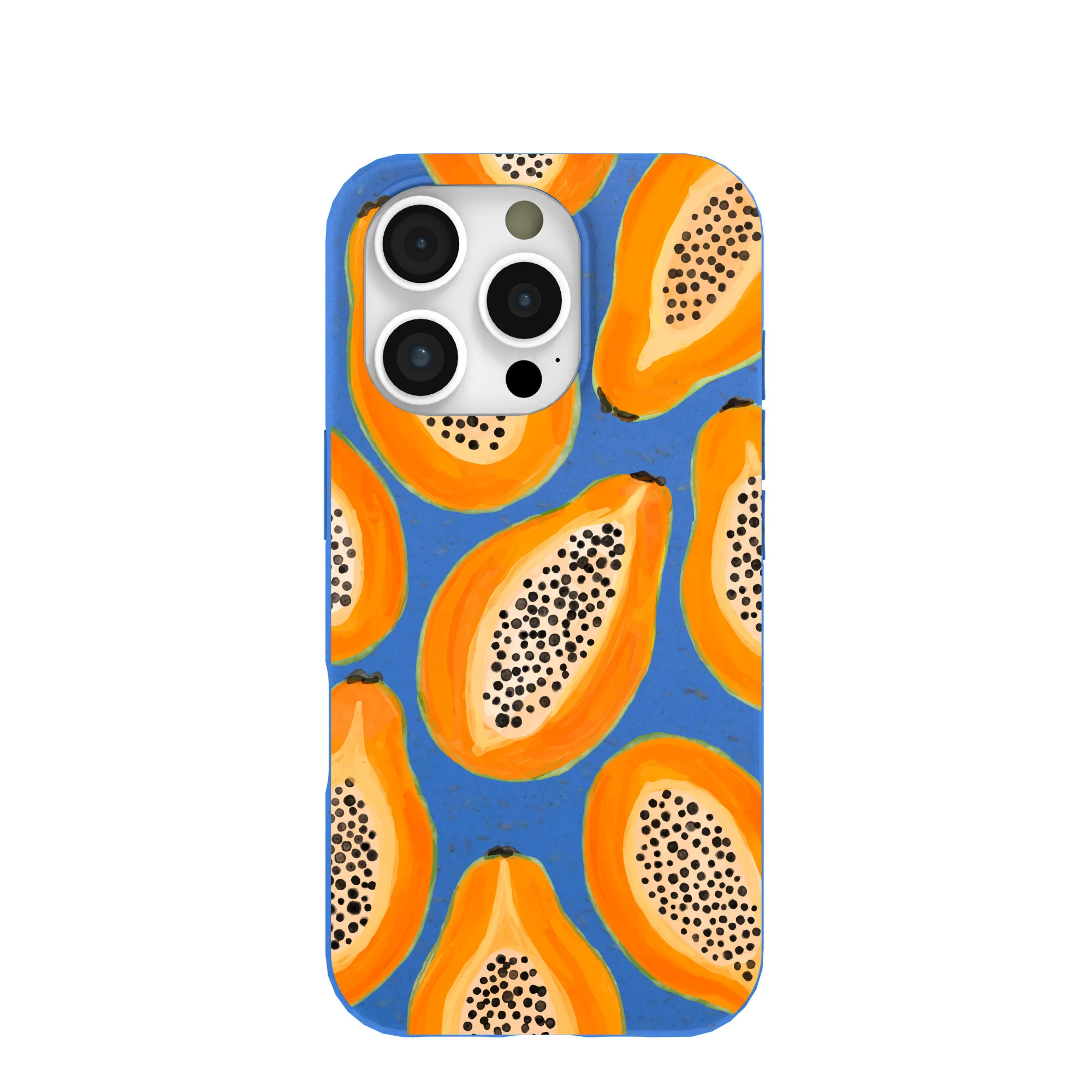 Electric Blue Juicy Papayas iPhone 16 Pro Case