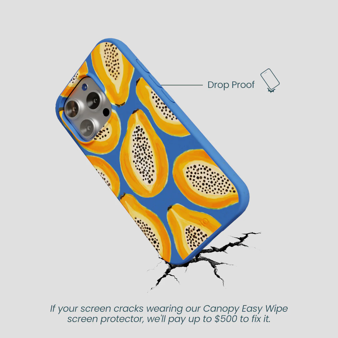 Electric Blue Juicy Papayas iPhone 16 Pro Case - Image 5