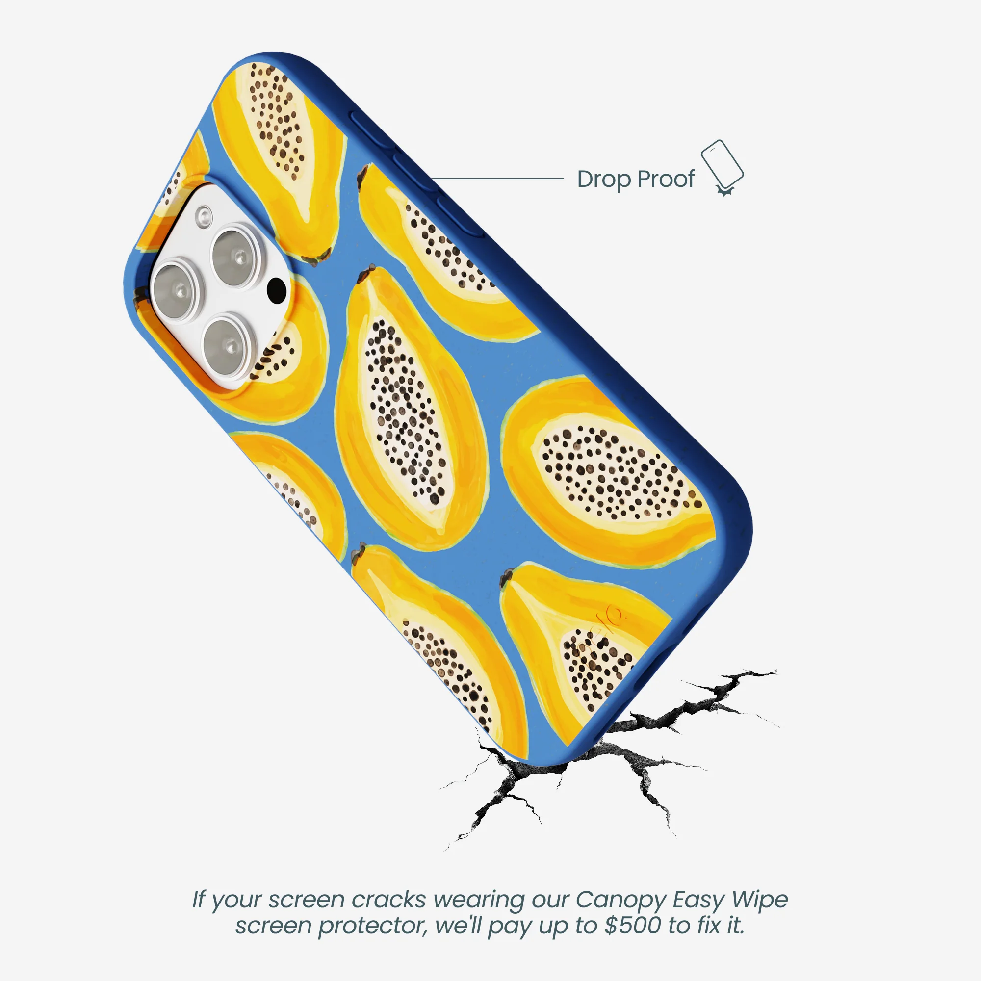 Electric Blue Juicy Papayas iPhone 16 Pro Max Case - Image 5