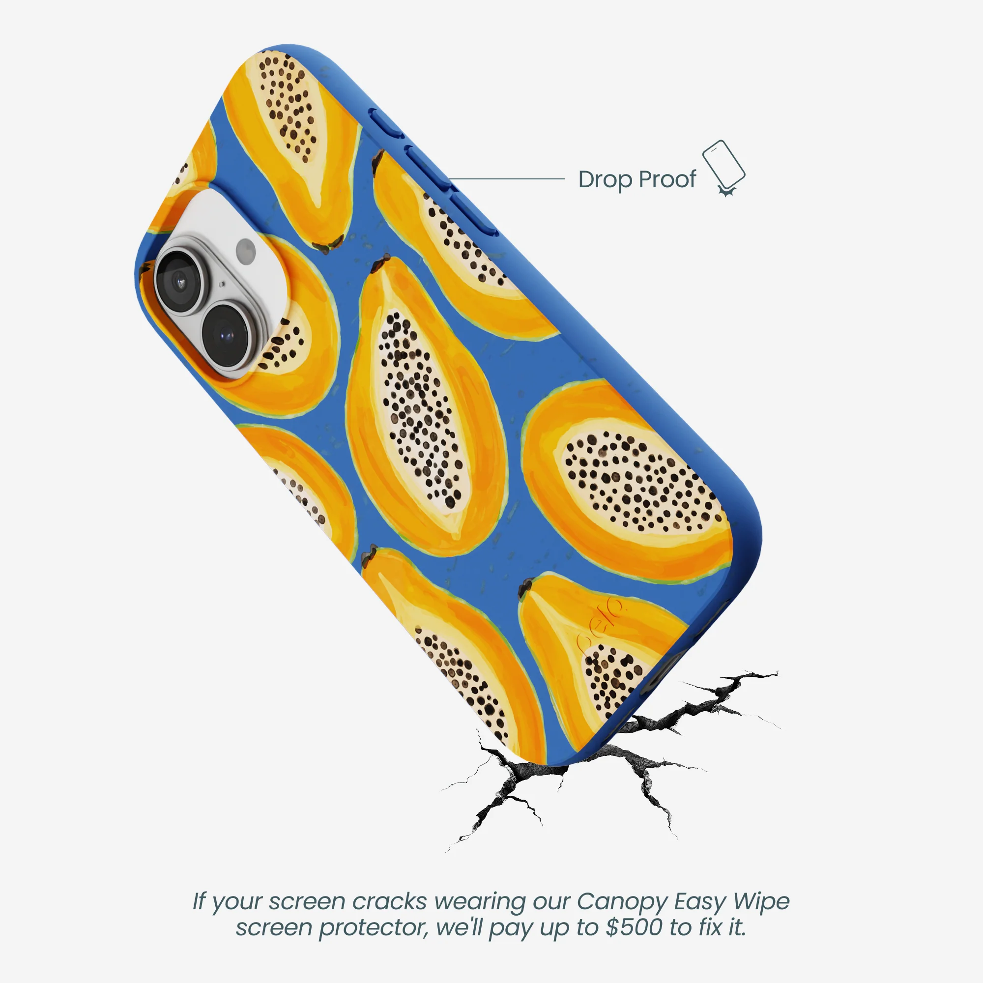Electric Blue Juicy Papayas iPhone 17 Case - Image 5