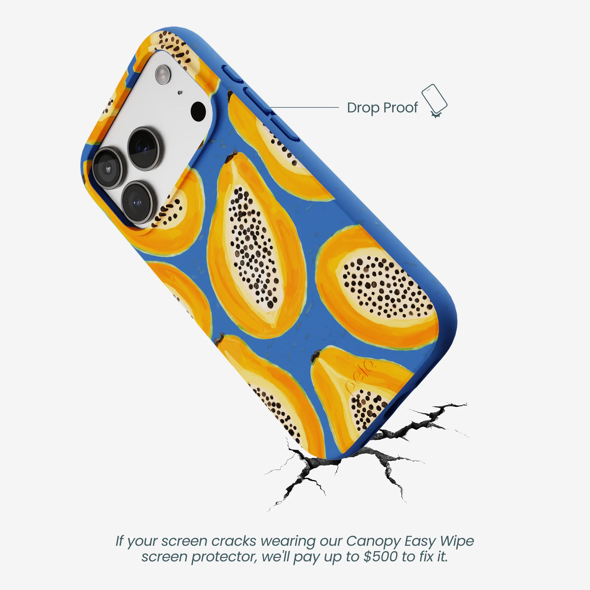 Electric Blue Juicy Papayas iPhone 17 Pro Case - Image 5