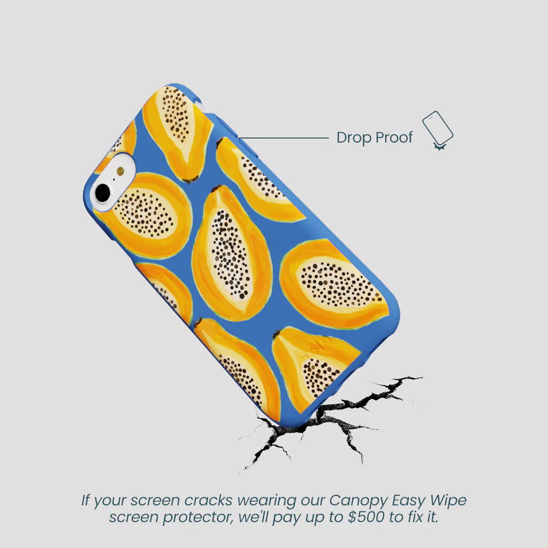 Electric Blue Juicy Papayas iPhone 6/6s/7/8/SE Case - Image 5