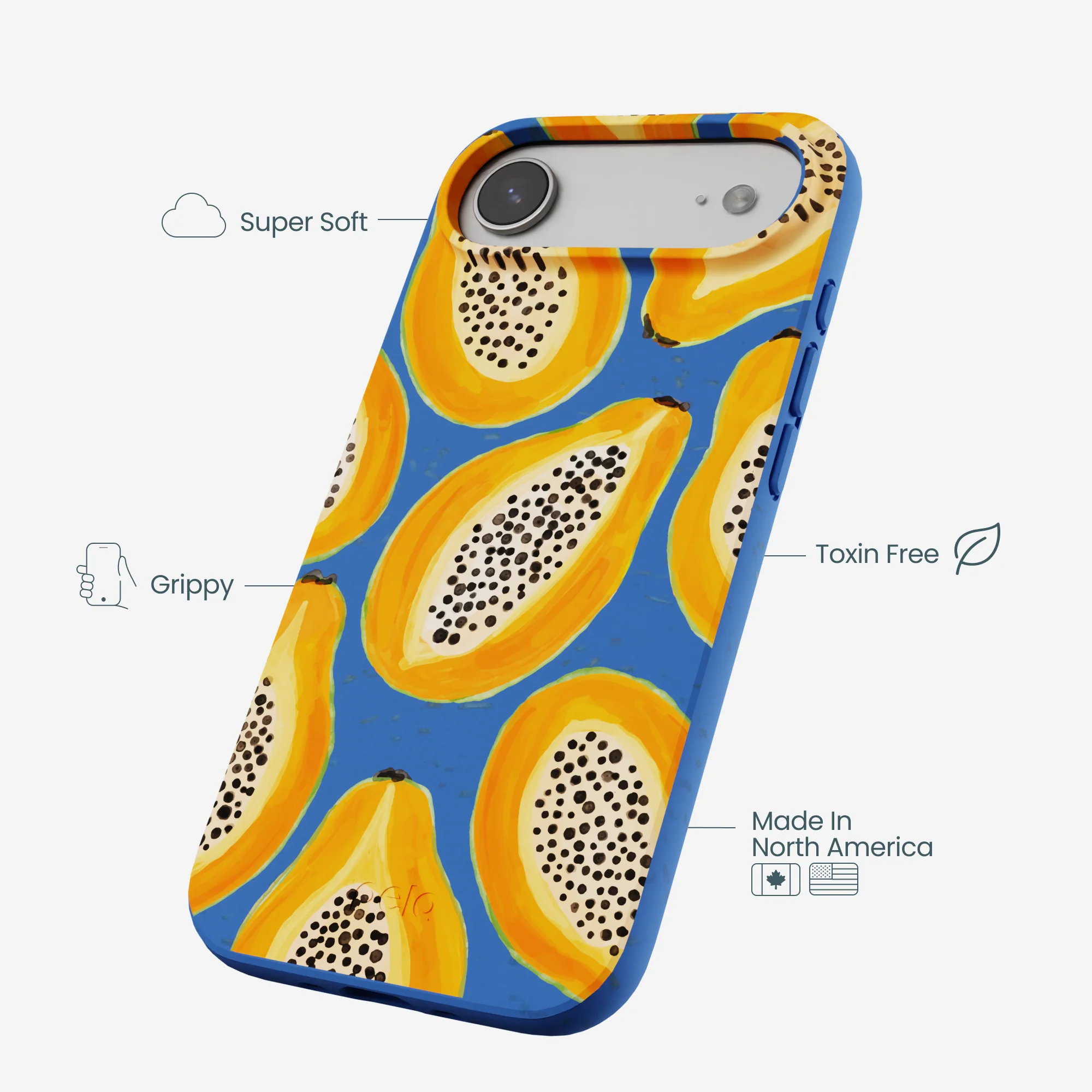 Electric Blue Juicy Papayas iPhone Air Case - Image 4