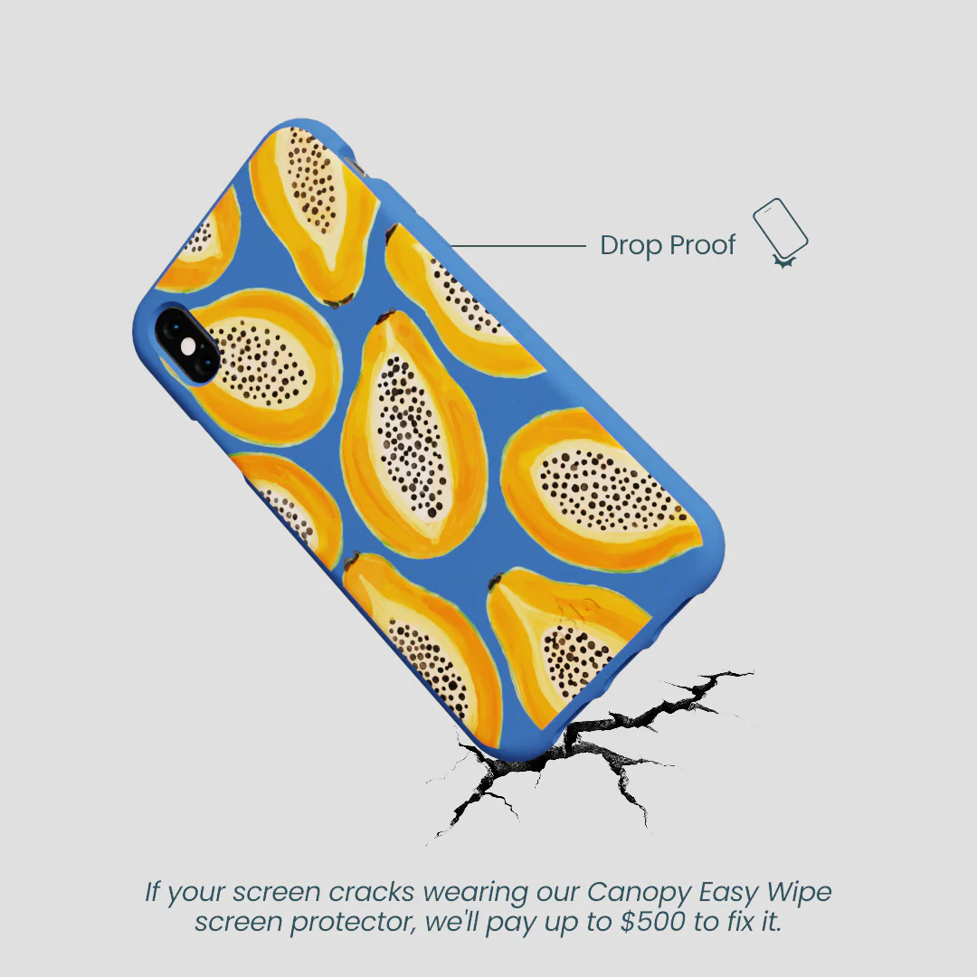 Electric Blue Juicy Papayas iPhone XR Case - Image 5