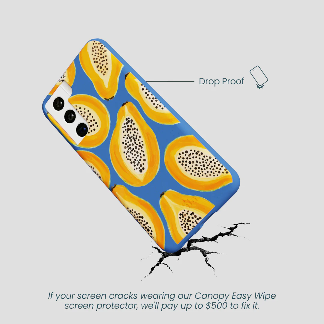 Electric Blue Juicy Papayas Samsung Galaxy S21 Case - Image 5