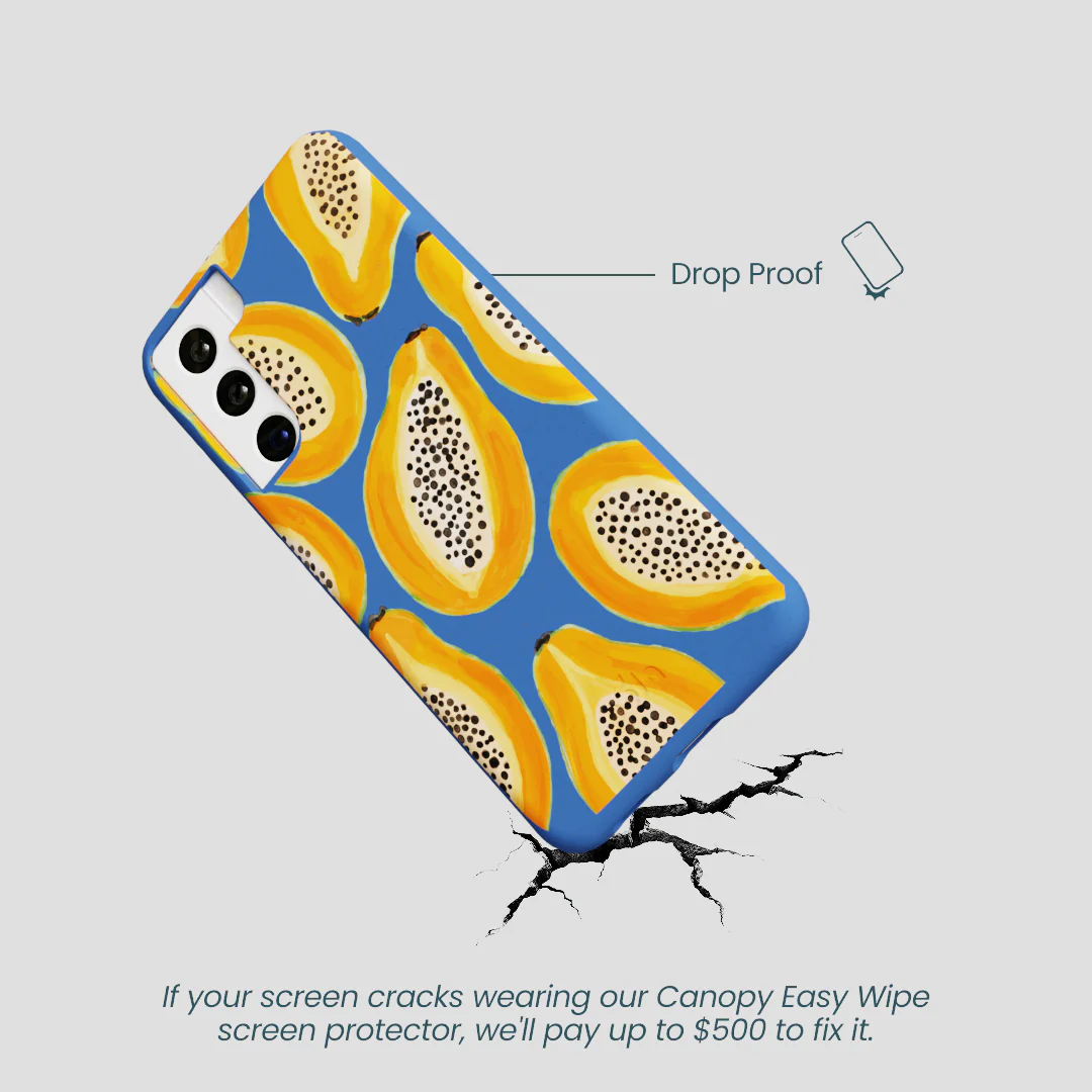 Electric Blue Juicy Papayas Samsung Galaxy S22 Case - Image 5