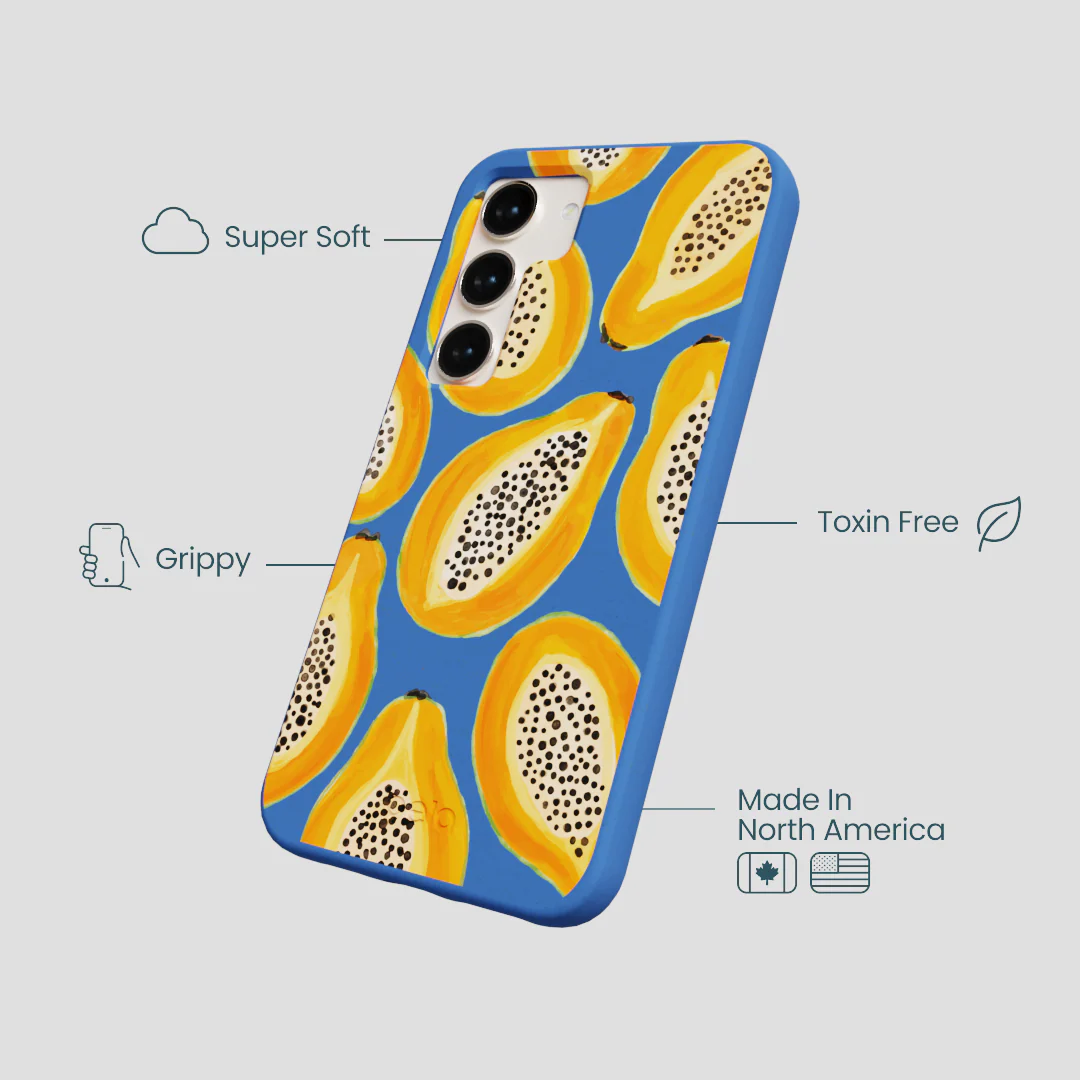 Electric Blue Juicy Papayas Samsung Galaxy S23 Case - Image 4