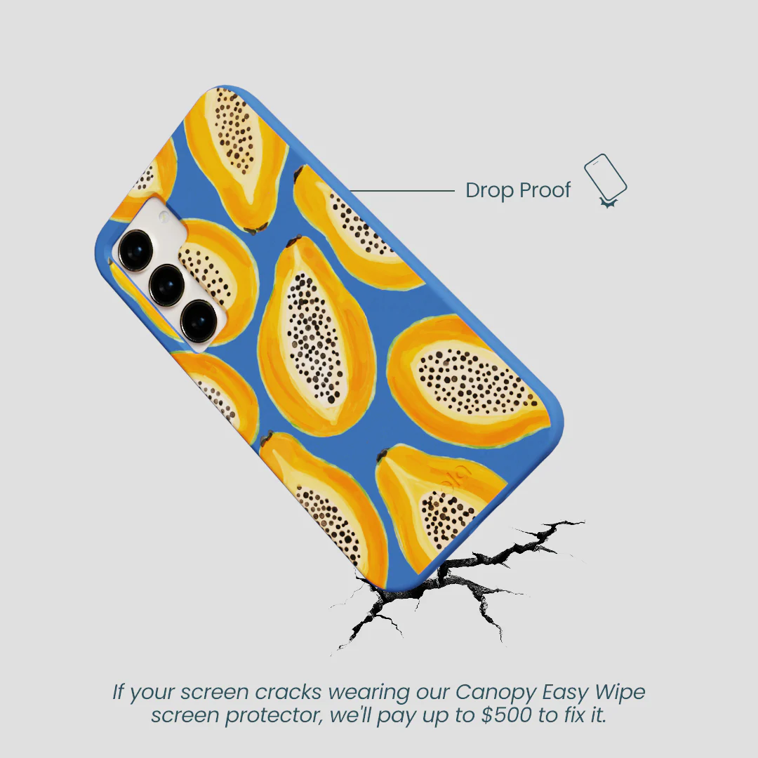 Electric Blue Juicy Papayas Samsung Galaxy S24 Case - Image 5