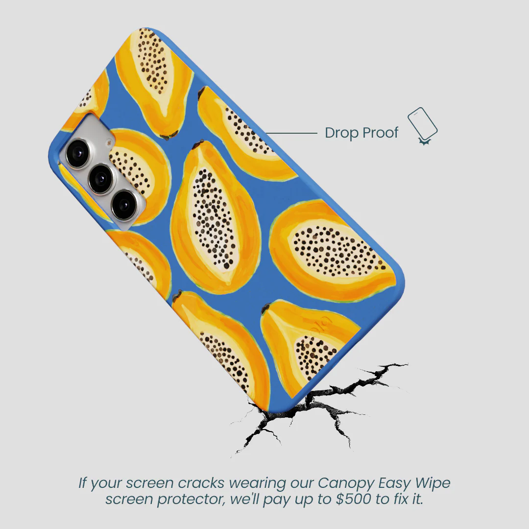Electric Blue Juicy Papayas Samsung Galaxy S25+(Plus) Case - Image 5