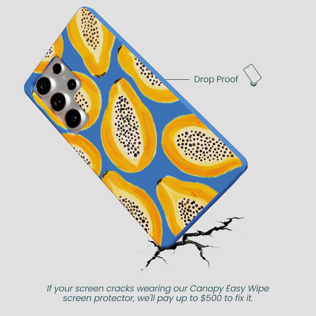 Electric Blue Juicy Papayas Samsung Galaxy S25 Ultra Case - Image 5