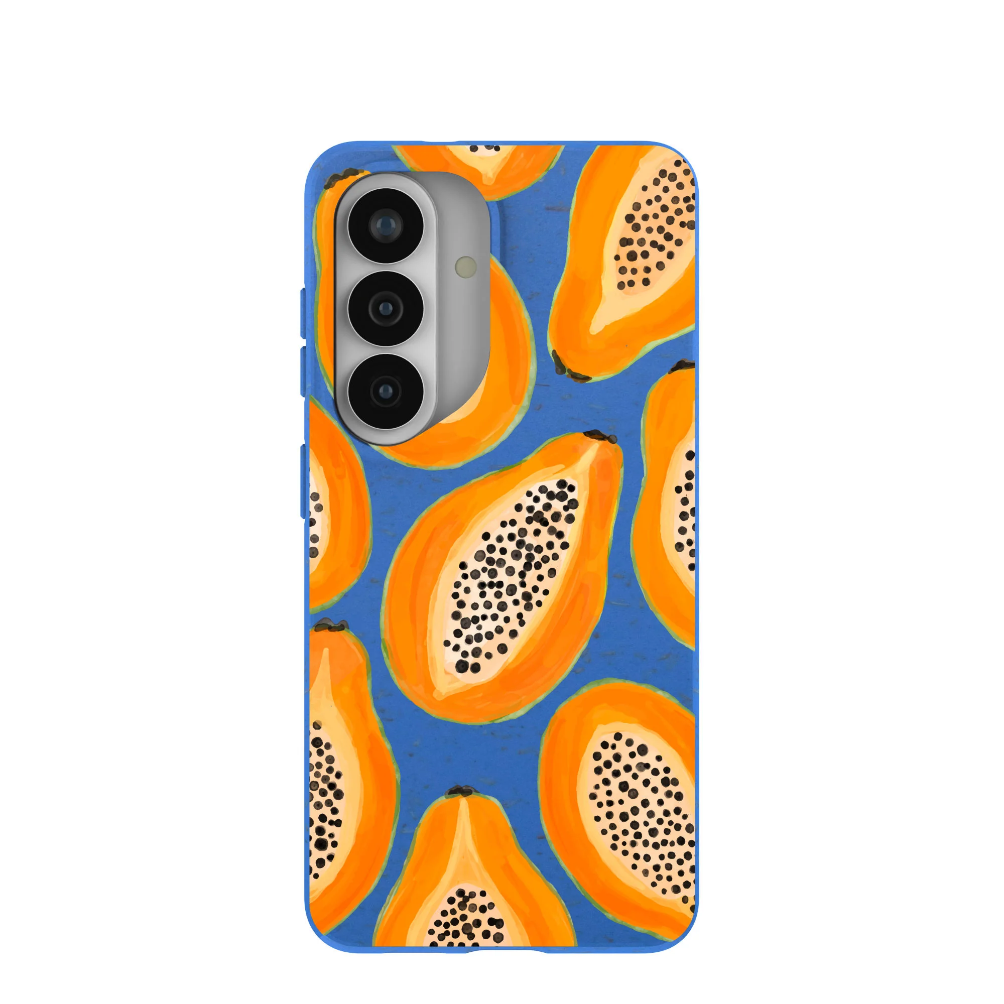 Electric Blue Juicy Papayas Samsung Galaxy S26 Case
