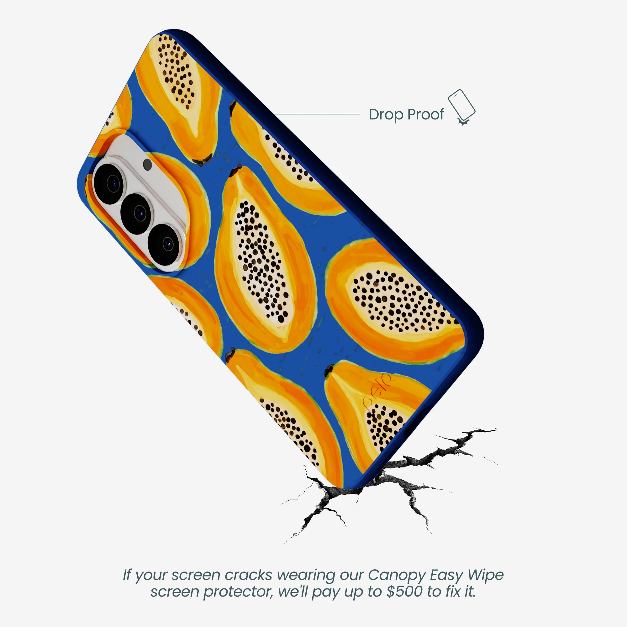 Electric Blue Juicy Papayas Samsung Galaxy S26 Case - Image 5