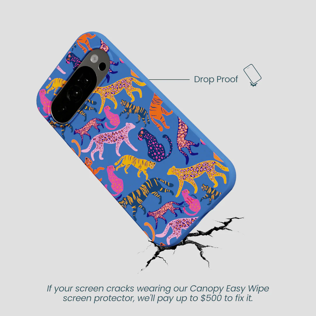 Electric Blue Jungle Cat Google Pixel 10/10 Pro Case - Image 5
