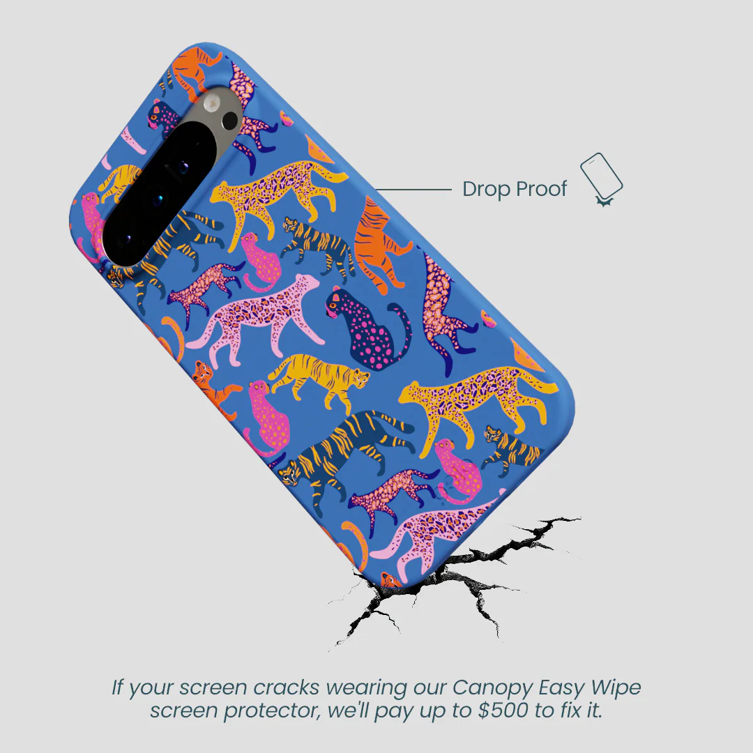 Electric Blue Jungle Cat Google Pixel 9 Pro XL Case - Image 5