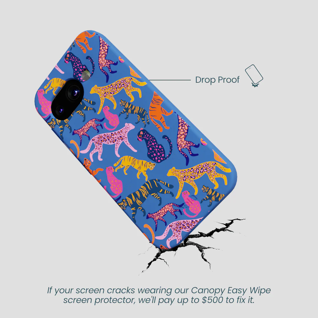 Electric Blue Jungle Cat Google Pixel 9a Case - Image 5