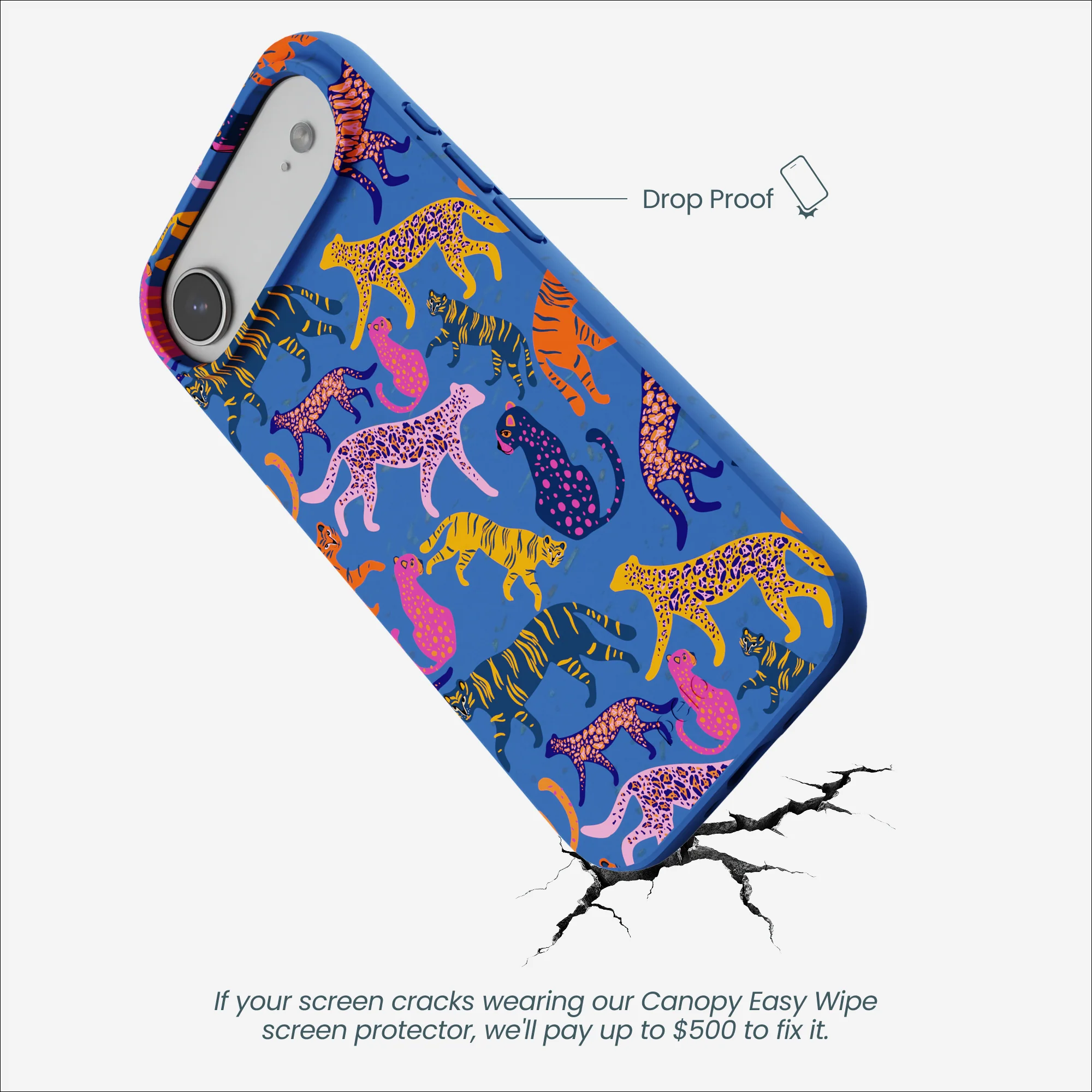 Electric Blue Jungle Cat iPhone Air Case - Image 5