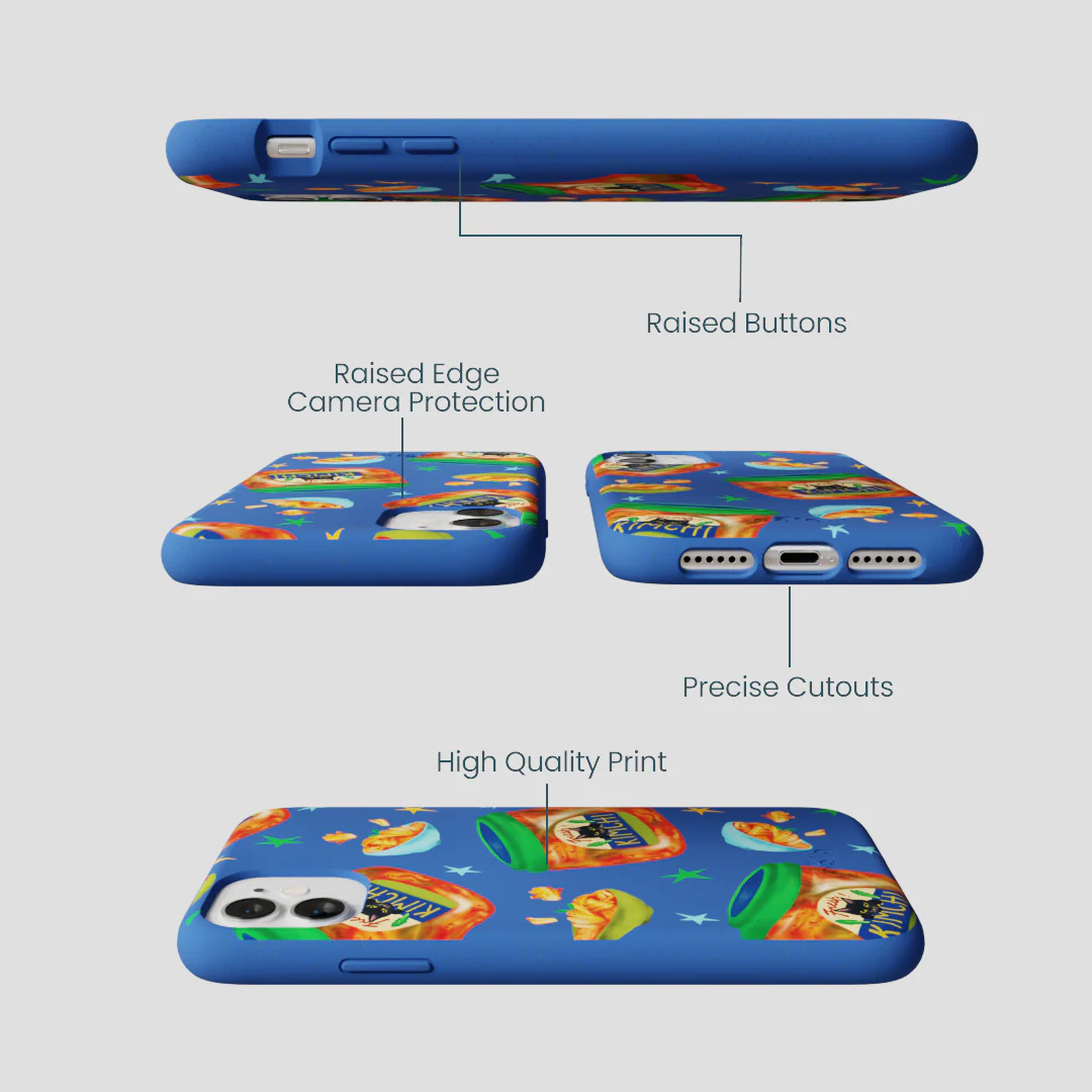 Electric Blue Kimchi Club iPhone 11 Case - Image 3