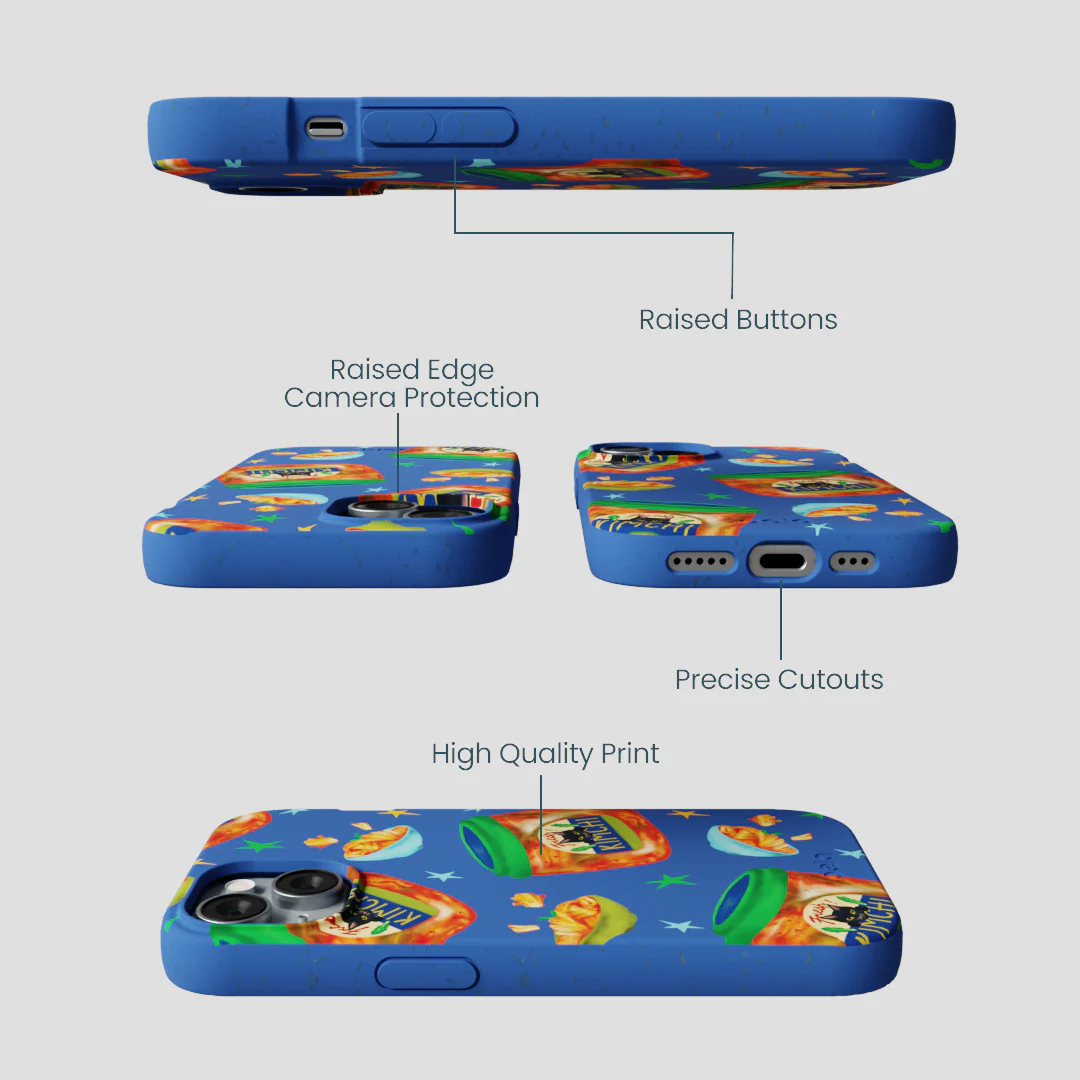 Electric Blue Kimchi Club iPhone 14 Case - Image 3