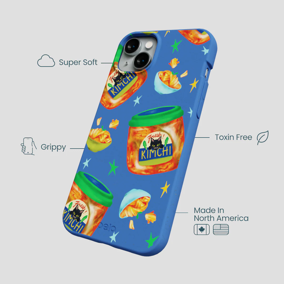 Electric Blue Kimchi Club iPhone 14 Plus Case - Image 4