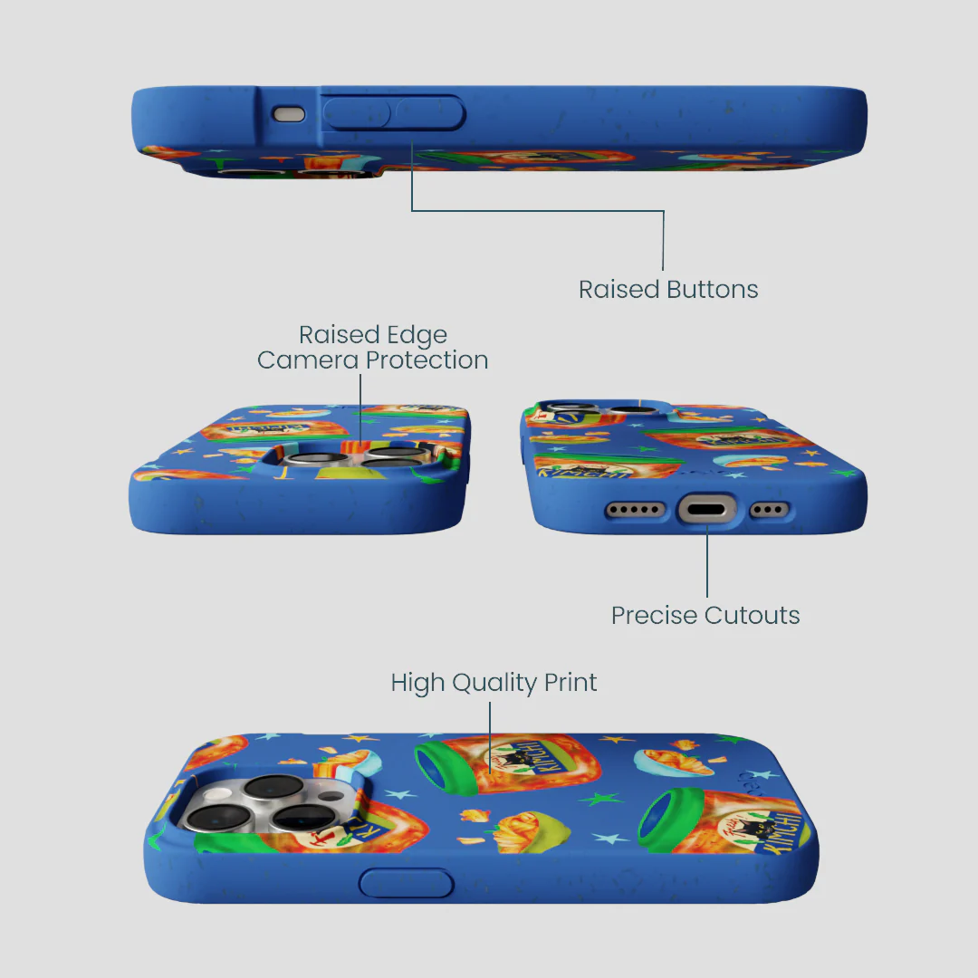 Electric Blue Kimchi Club iPhone 14 Pro Case - Image 3