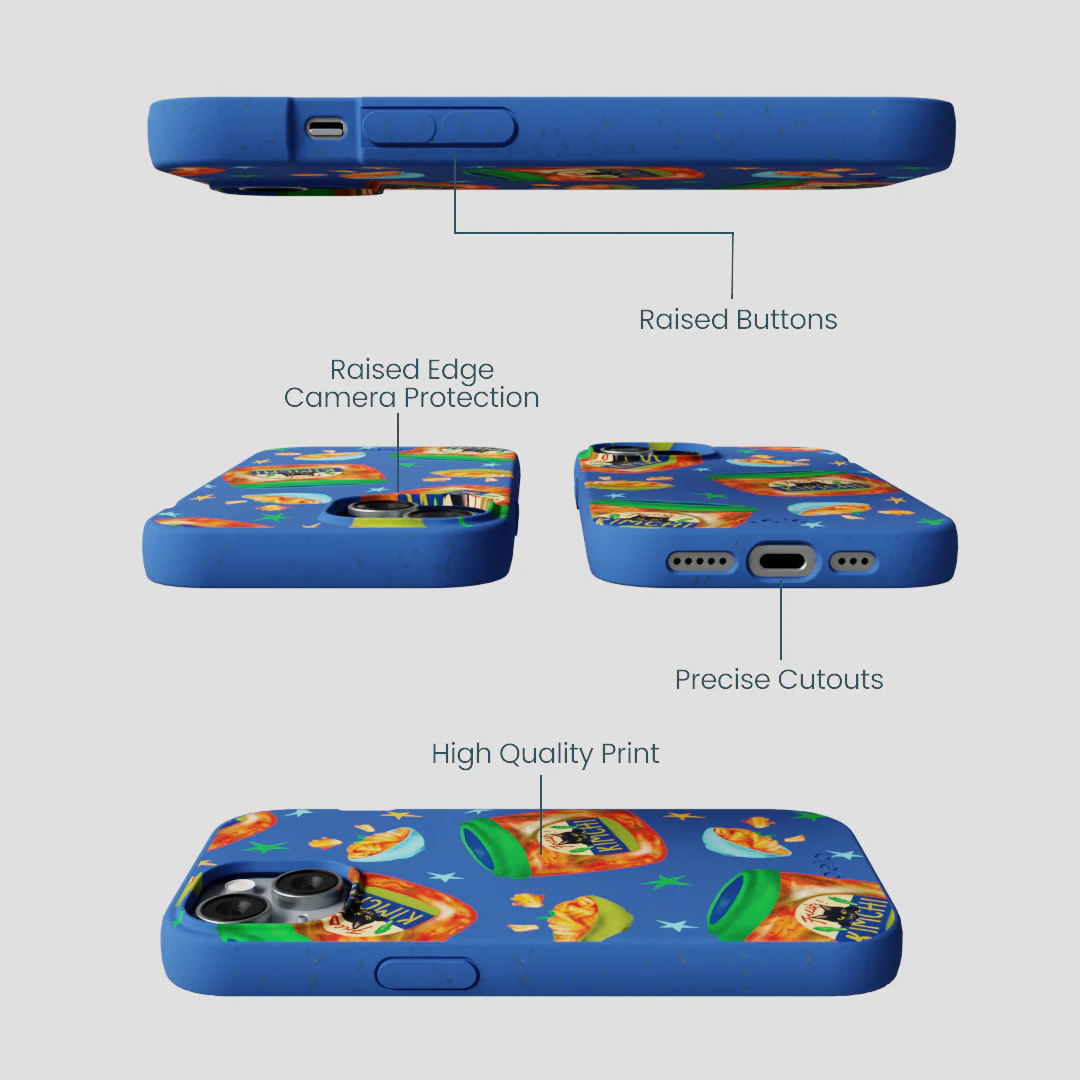 Electric Blue Kimchi Club iPhone 15 Case - Image 3