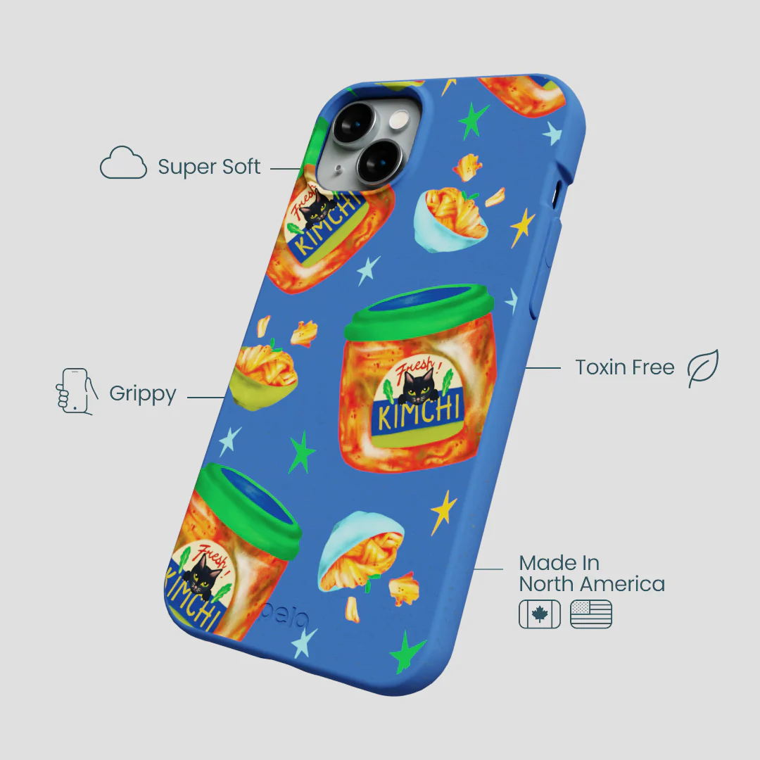 Electric Blue Kimchi Club iPhone 15 Plus Case - Image 4