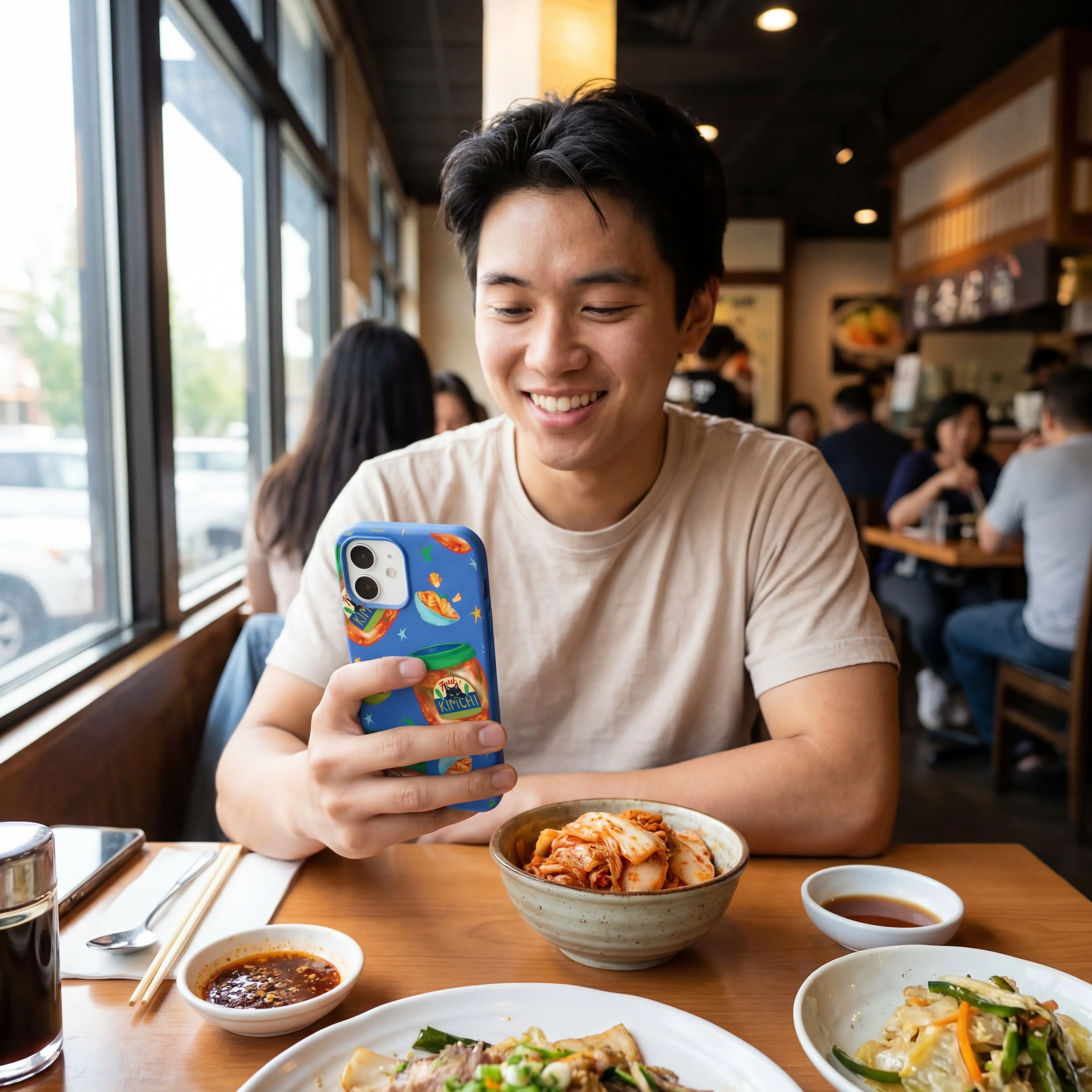 Electric Blue Kimchi Club iPhone 16 Case - Image 2