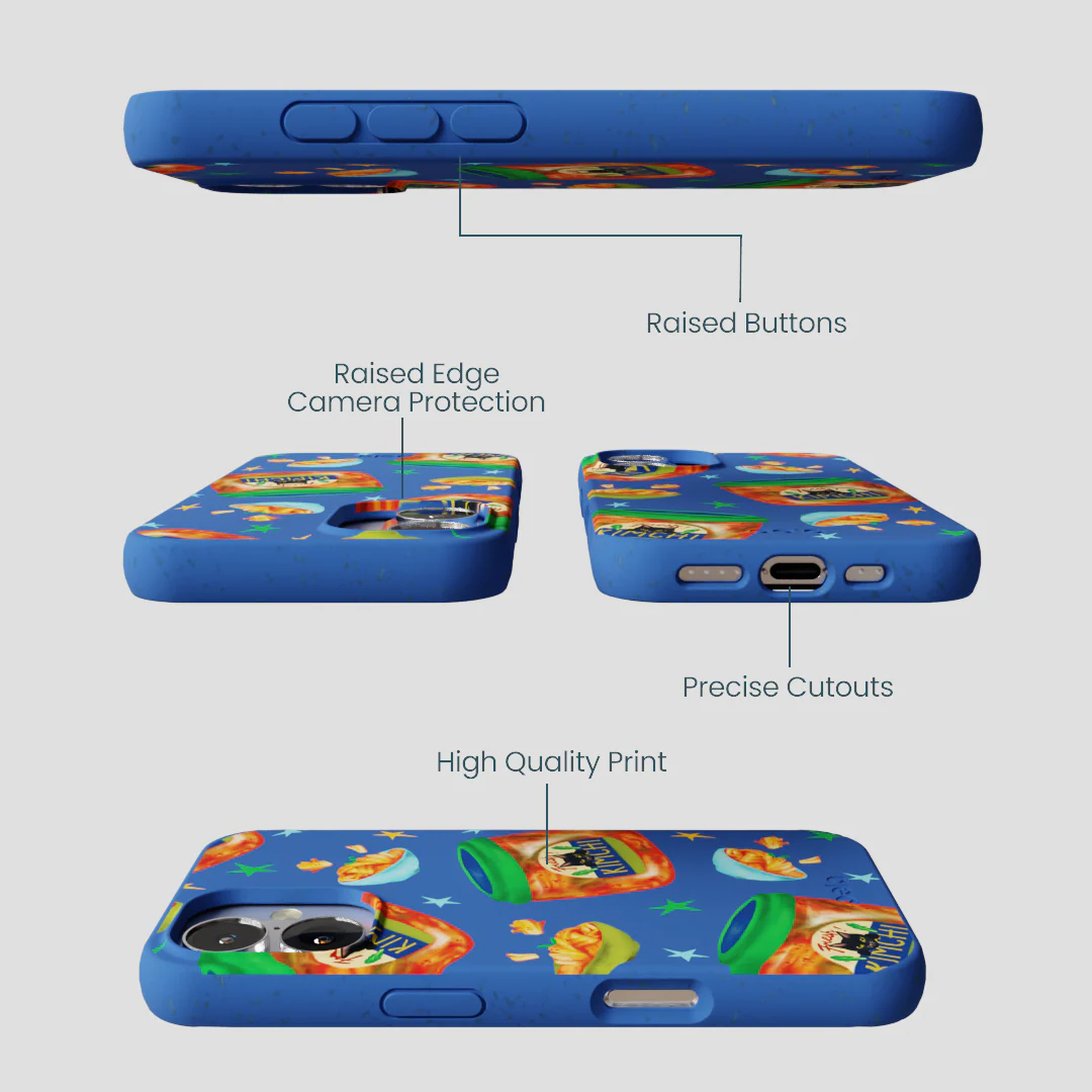 Electric Blue Kimchi Club iPhone 16 Case - Image 3