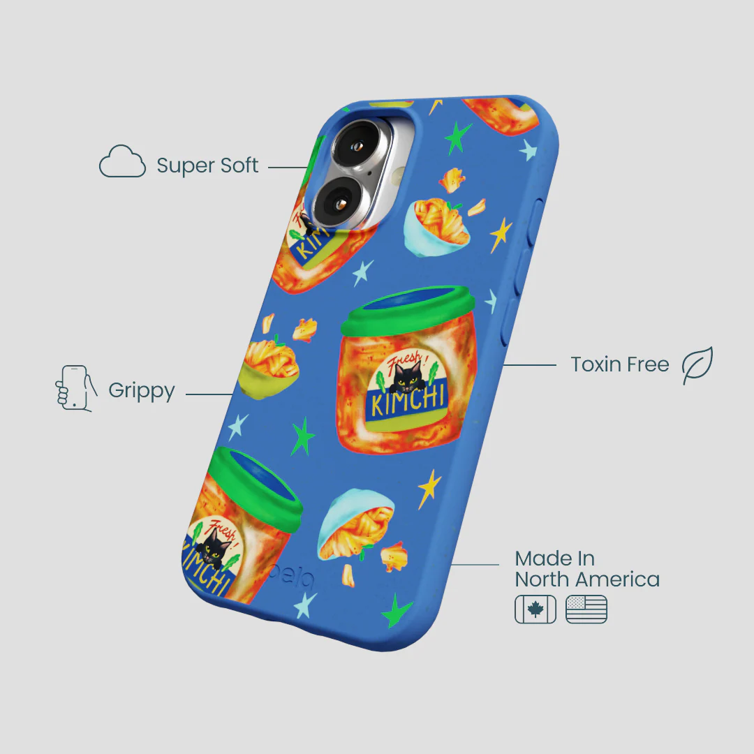 Electric Blue Kimchi Club iPhone 16 Case - Image 4