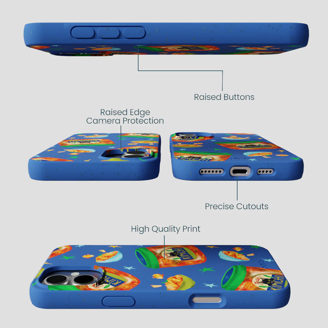 Electric Blue Kimchi Club iPhone 16 Plus Case - Image 3