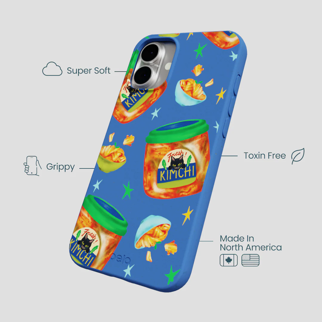Electric Blue Kimchi Club iPhone 16 Plus Case - Image 4