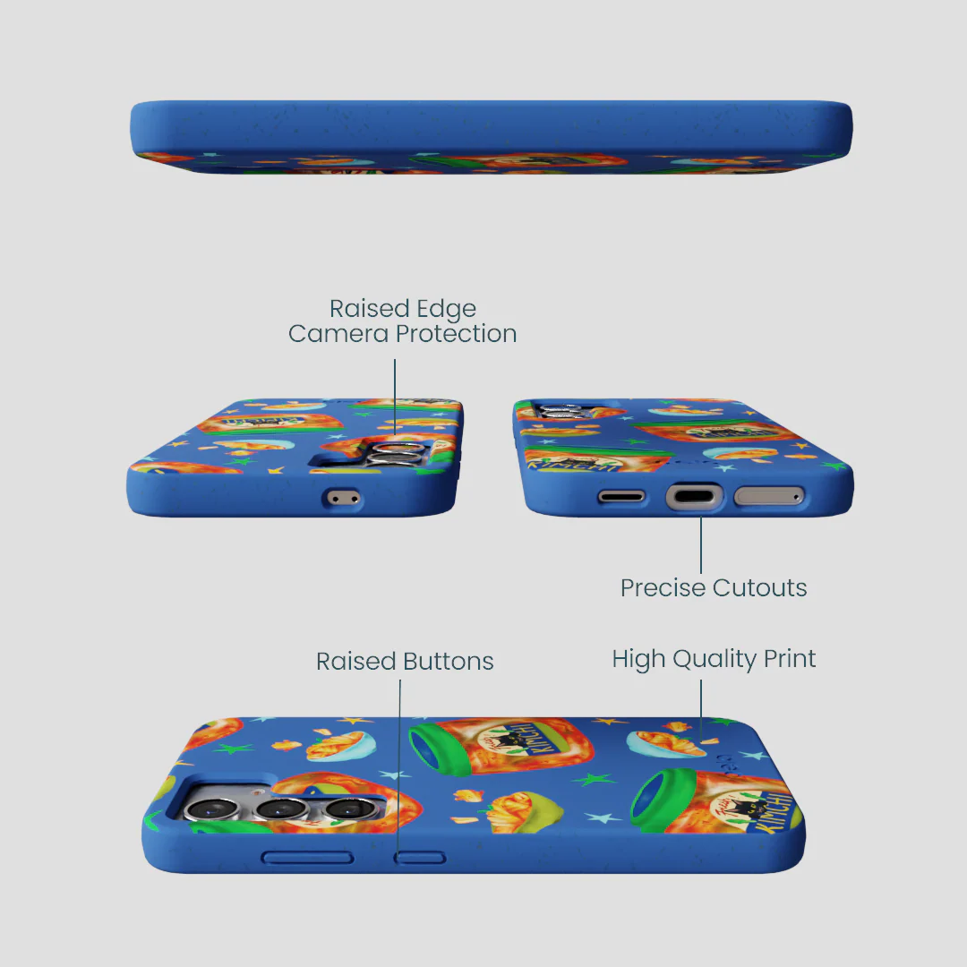 Electric Blue Kimchi Club Samsung Galaxy S25 Case - Image 3