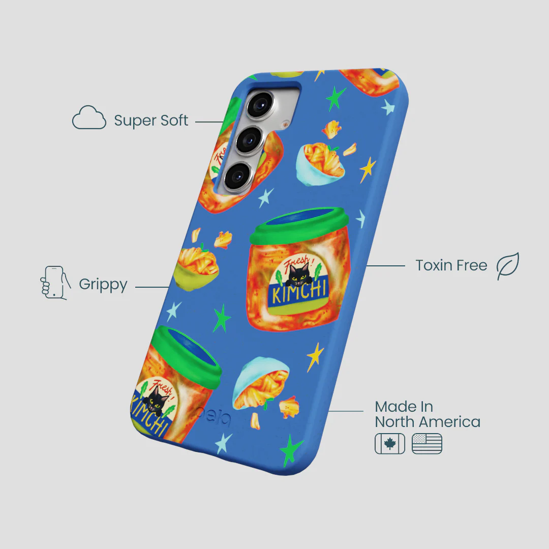 Electric Blue Kimchi Club Samsung Galaxy S25 Case - Image 4