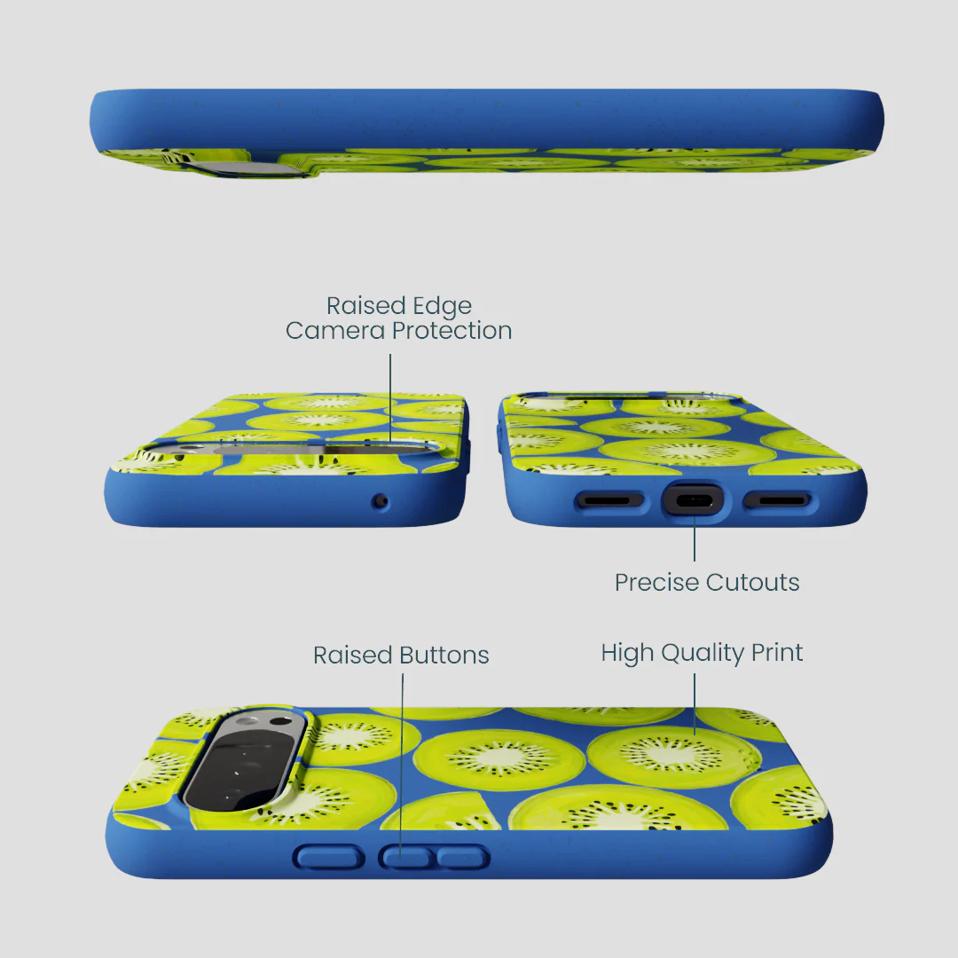 Electric Blue Kiwi Slices Google Pixel 10 Pro XL Case - Image 3