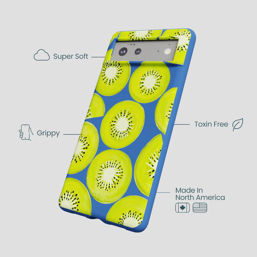 Electric Blue Kiwi Slices Google Pixel 6a Case - Image 4